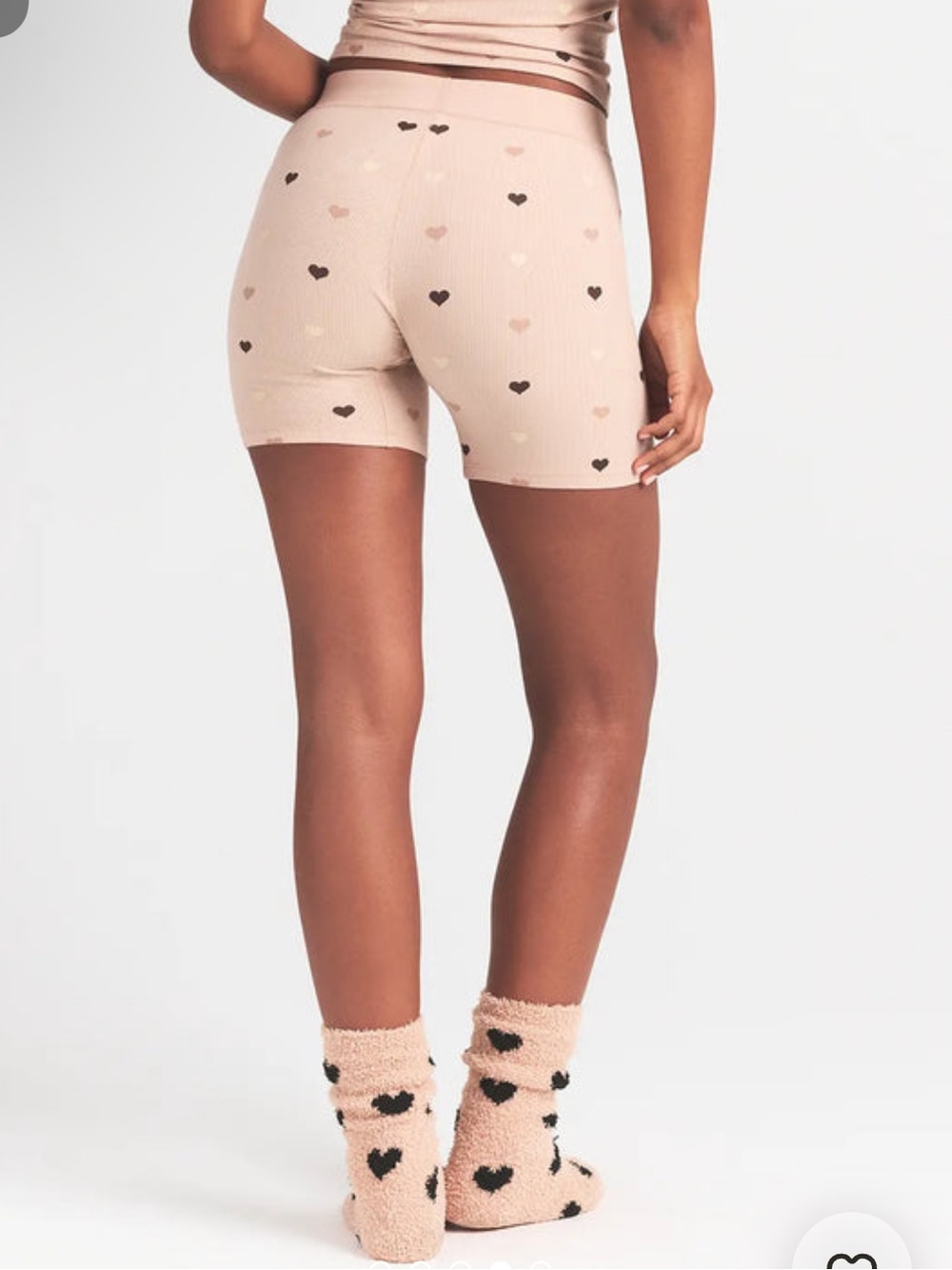 🖤🤎SKIMS Soft Lounge Rib Boxer | Mica Mini Heart Halfdrop | S | NWT